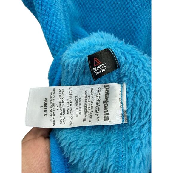 Patagonia Fleece Pullover Womens Large Blue Re-Tool Snap-T Polartec Thermal Pro - Picture 12 of 16